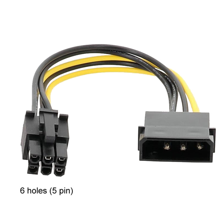 Large 4Pin To 6Pin Power Cord Graphics Card Adapter Cable