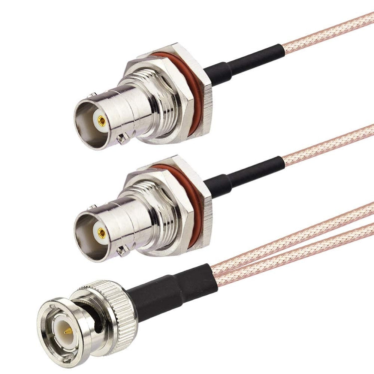 BNC Male To Dual BNC Female RG316 Wire Coaxial Connector