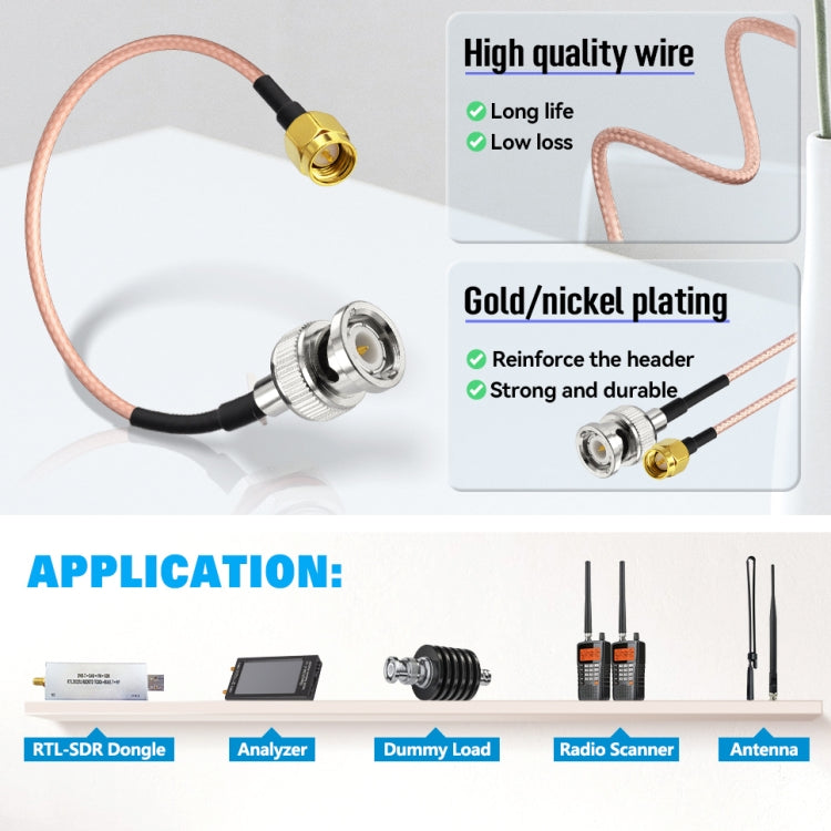 SMA Male To BNC Male RG316 Coaxial RF Adapter Cable