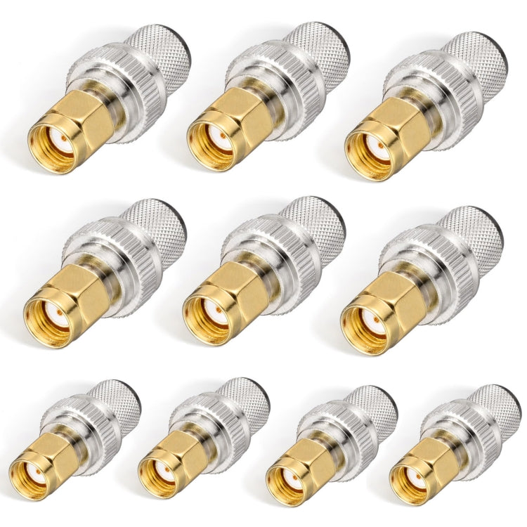 10pcs /Pack RP-SMA Male Crimp Solder Connector For LMR-400 / Belden-9913 / RG8 / RG213 Coaxial Cable