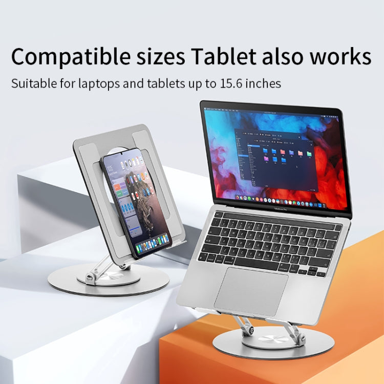 Aluminum Alloy Laptop Stand Notebook Riser with 360 Degree Rotating Base,