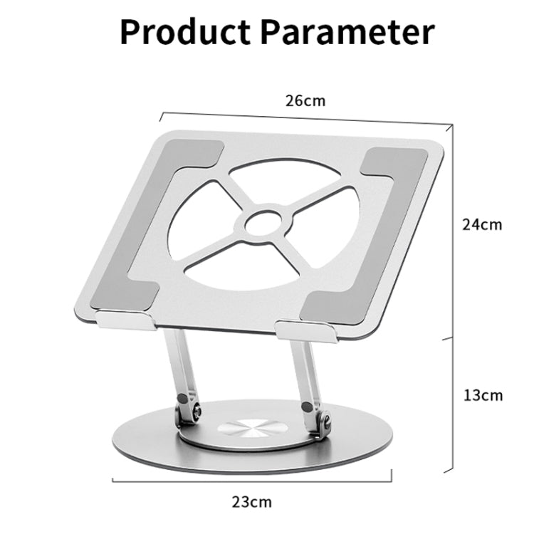 Aluminum Alloy Laptop Stand Notebook Riser with 360 Degree Rotating Base,