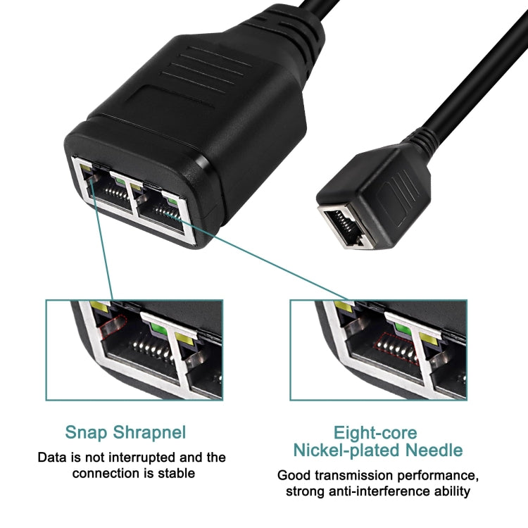 RJ45 Ethernet Adapter 2 In 1 Simultaneous Bus Distributor