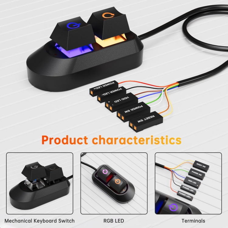 Desktop Computer External Switch Restart Button Computer Power Extension Cable