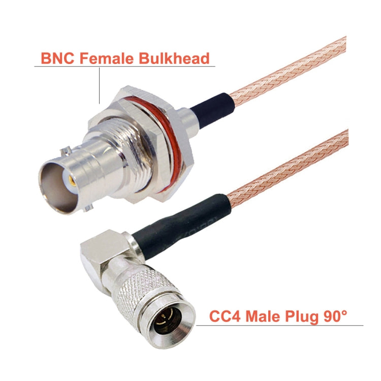 CC4 Male Elbow To BNC Through Wall Waterproof Female Connector Cable RG179 Coaxial RF Wire