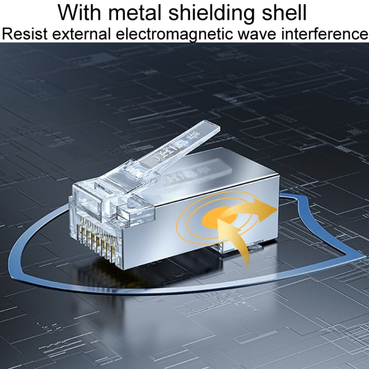 100pcs / Can JINGHUA S688 Gigabit Transport Cabling Extruded Super Cat6 Dual Shield RJ45 8P8C Connector