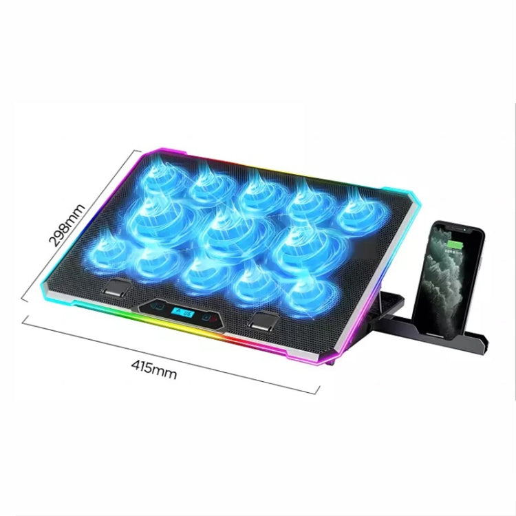 ICE COOREL K15C Smart Adjustable Laptop Radiator Base With RGB Lighting Effect