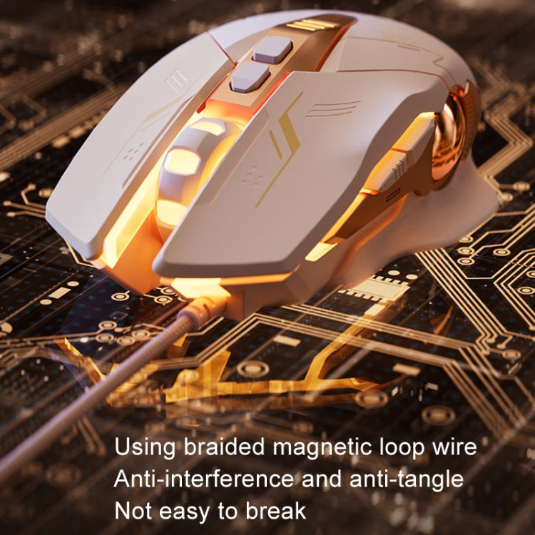 Inphic W8 Upgraded Wired Gaming Mice Macro Definition Light Emitting Mute Computer Mouse