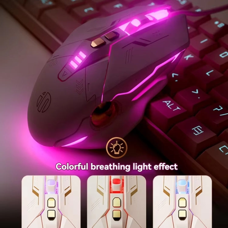 Inphic W8 Upgraded Wired Gaming Mice Macro Definition Light Emitting Mute Computer Mouse