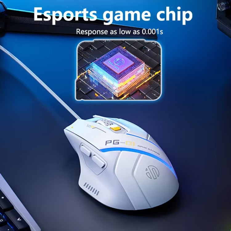 Inphic PG1 RGB Light Emitting Computer Gaming Wired Mouse