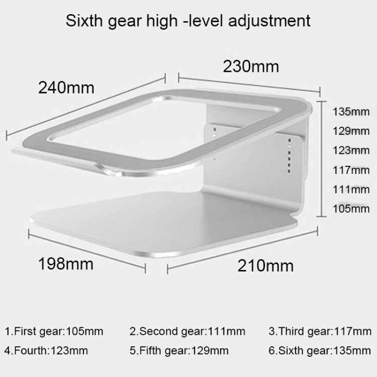 Height Adjustable Aluminum Alloy Laptop Cooling Stand 360 Rotation Ergonomic 10-17 inch Notebook Holder for MacBook Air Pro