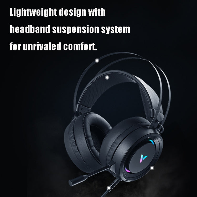 Rapoo VH500C Desktop Computer 7.1 Channel RGB Luminous Game Headset with Short Microphone, Cable Length: 2.2m