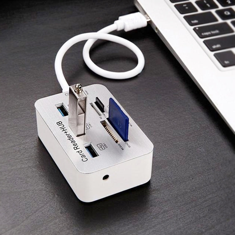 USB 3.1 Type-C COMBO 3 Ports HUB + MS DUO / SD(HC) / M2 / T-Flash Card Reader with LED Indication