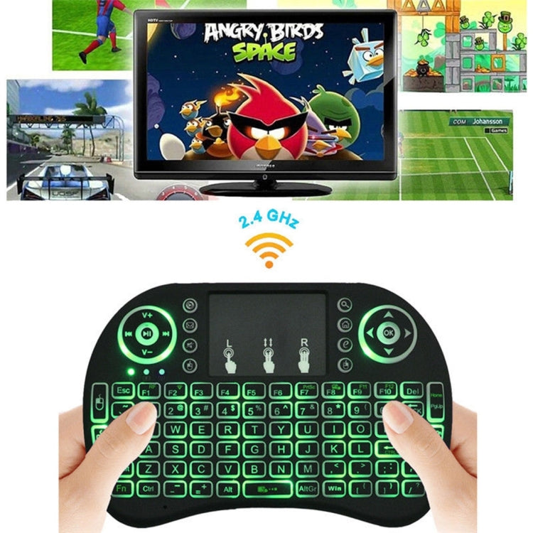 Support Language: Arabic i8 Air Mouse Wireless Backlight Keyboard with Touchpad for Android TV Box & Smart TV & PC Tablet & Xbox360 & PS3 & HTPC/IPTV