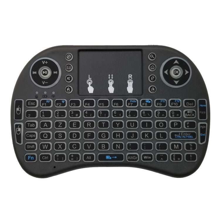 Support Language: French i8 Air Mouse Wireless Backlit Keyboard with Touchpad for Android TV Box & Smart TV & PC Tablet & Xbox360 & PS3 & HTPC/IPTV