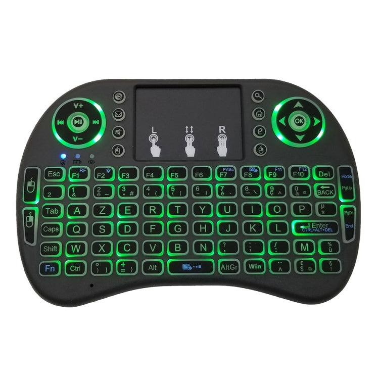 Support Language: French i8 Air Mouse Wireless Backlit Keyboard with Touchpad for Android TV Box & Smart TV & PC Tablet & Xbox360 & PS3 & HTPC/IPTV