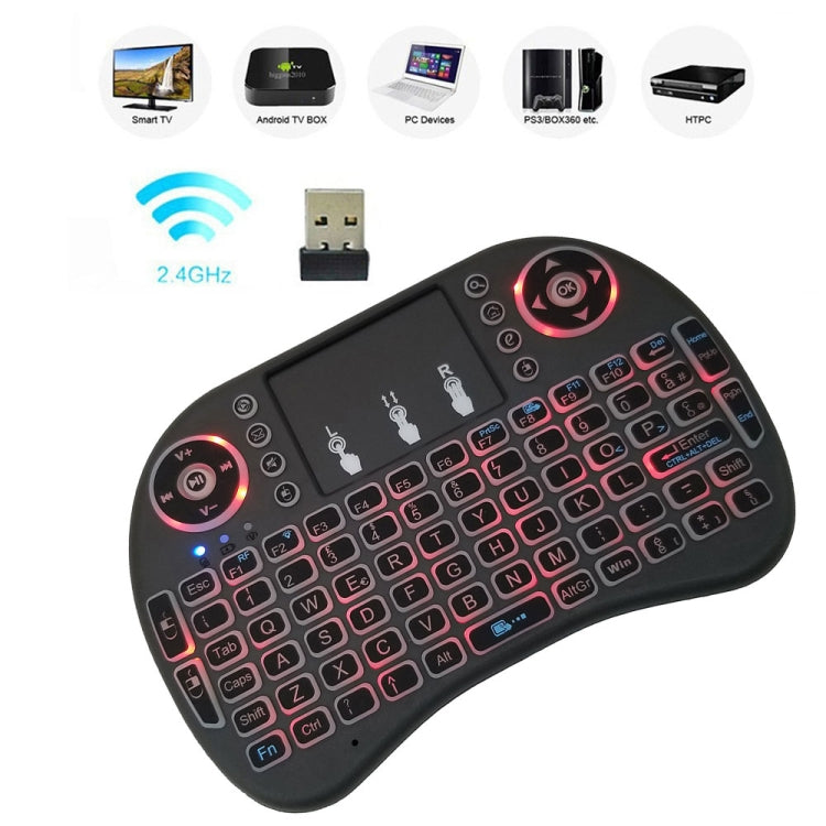 Support Language: Italy i8 Air Mouse Wireless Backlight Keyboard with Touchpad for Android TV Box & Smart TV & PC Tablet & Xbox360 & PS3 & HTPC/IPTV