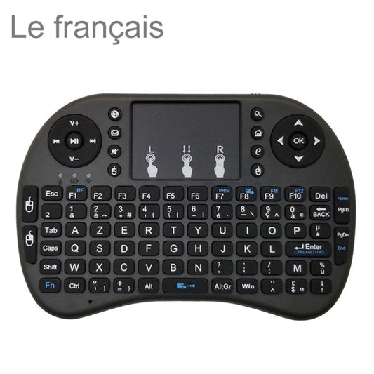 Support Language: French i8 Air Mouse Wireless Keyboard with Touchpad for Android TV Box & Smart TV & PC Tablet & Xbox360 & PS3 & HTPC/IPTV