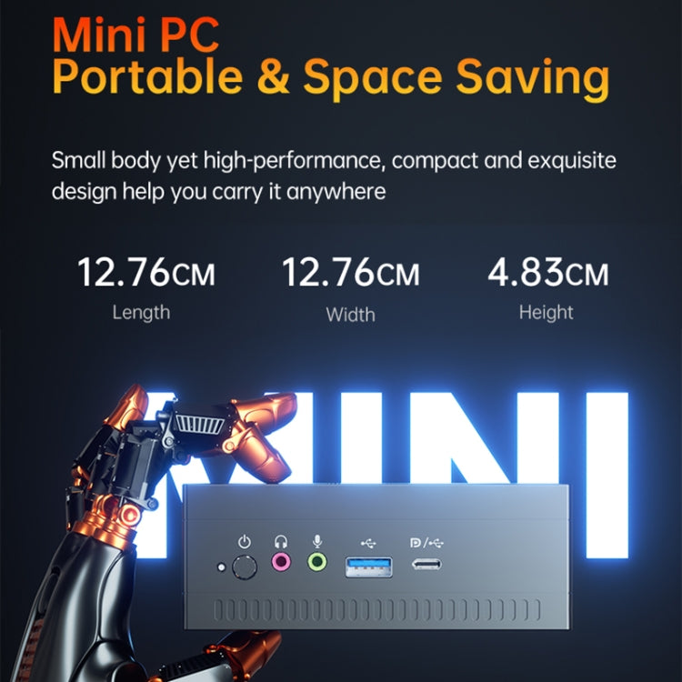 MN37 Barebone Mini PC, AMD Ryzen 7 3750H CPU, No RAM+Hard Disk, Support 3 Screens Output