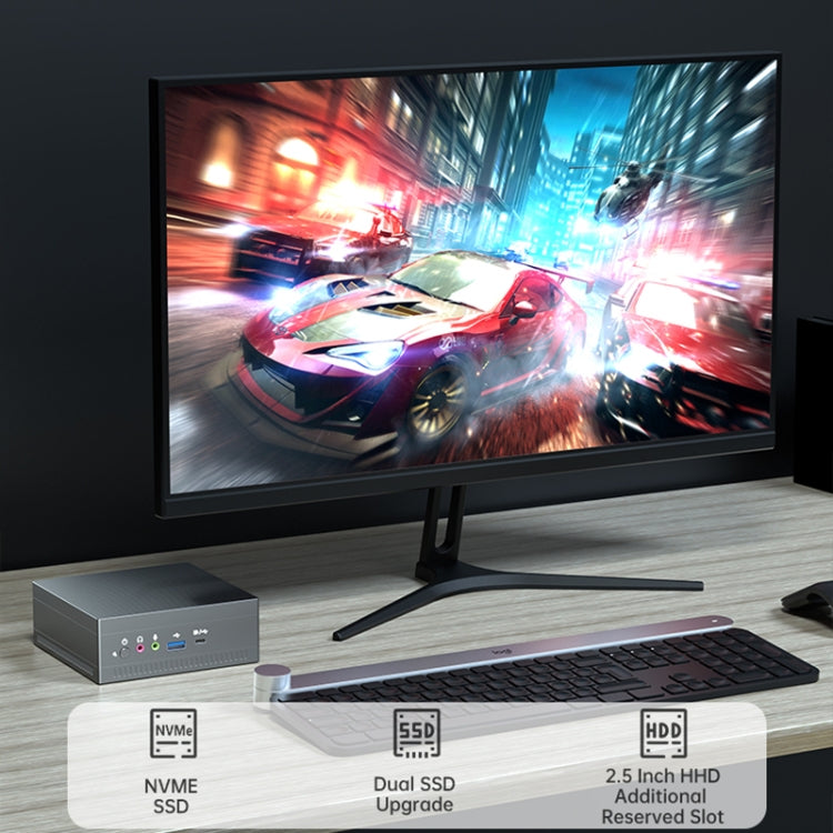 MN37 Barebone Mini PC, AMD Ryzen 7 3750H CPU, No RAM+Hard Disk, Support 3 Screens Output