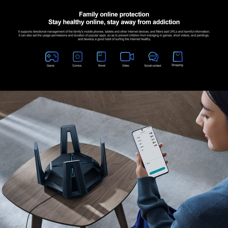 Original Xiaomi WiFi Router 10 Gigabit Tri-Band Wireless Mesh Network Game Acceleration Repeater, US Plug