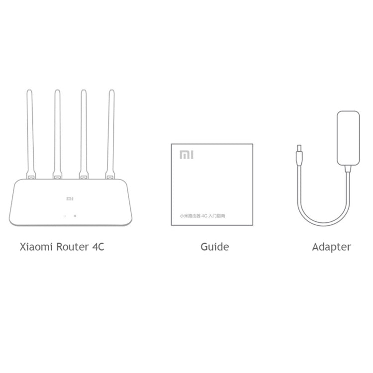 Original Xiaomi Mi WiFi Router 4C Smart APP Control 300Mbps 2.4GHz Wireless Router Repeater with 4 Antennas, Support Web & Android & iOS, US Plug