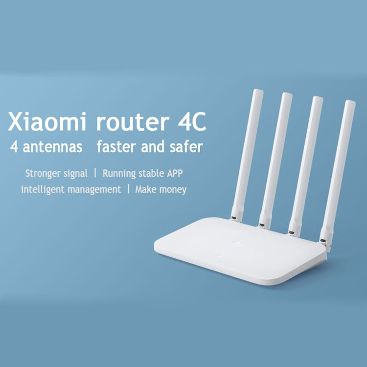 Original Xiaomi Mi WiFi Router 4C Smart APP Control 300Mbps 2.4GHz Wireless Router Repeater with 4 Antennas, Support Web & Android & iOS, US Plug