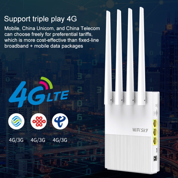 COMFAST GR401 300Mbps 4G Household Signal Amplifier Wireless Router Repeater WIFI Base Station with 4 Antennas, Asia Pacific Edition