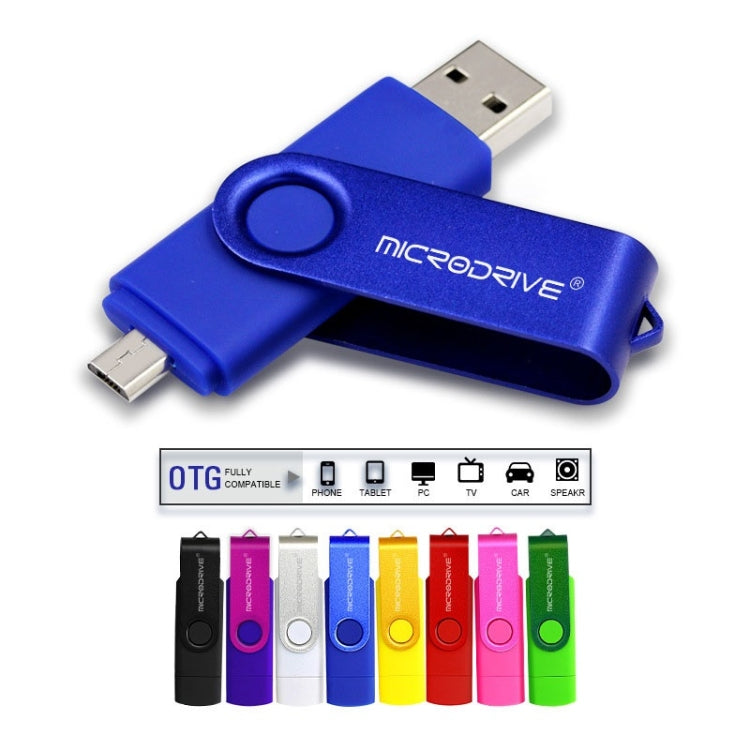 MicroDrive 8GB USB 2.0 Phone and Computer Dual-use Rotary OTG Metal U Disk