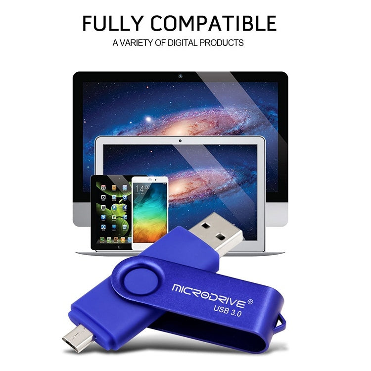 MicroDrive 32GB USB 3.0 Android Phone & Computer Dual-use Rotary Metal U Disk