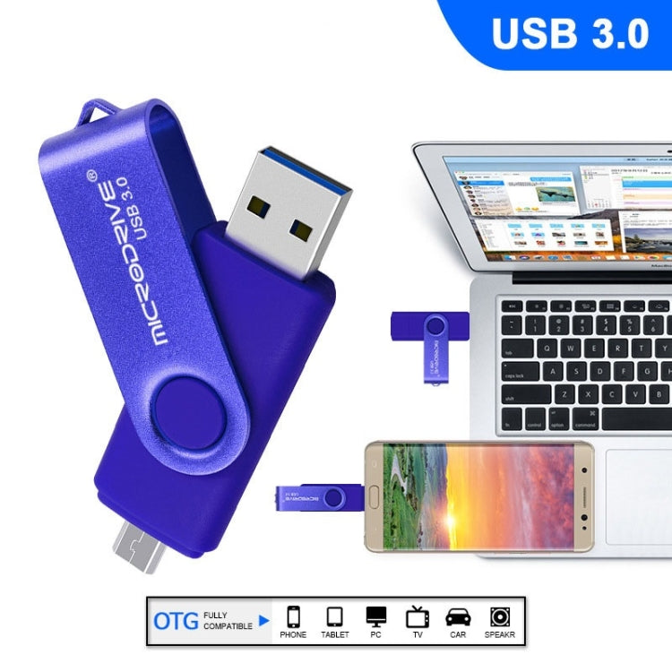 MicroDrive 32GB USB 3.0 Android Phone & Computer Dual-use Rotary Metal U Disk