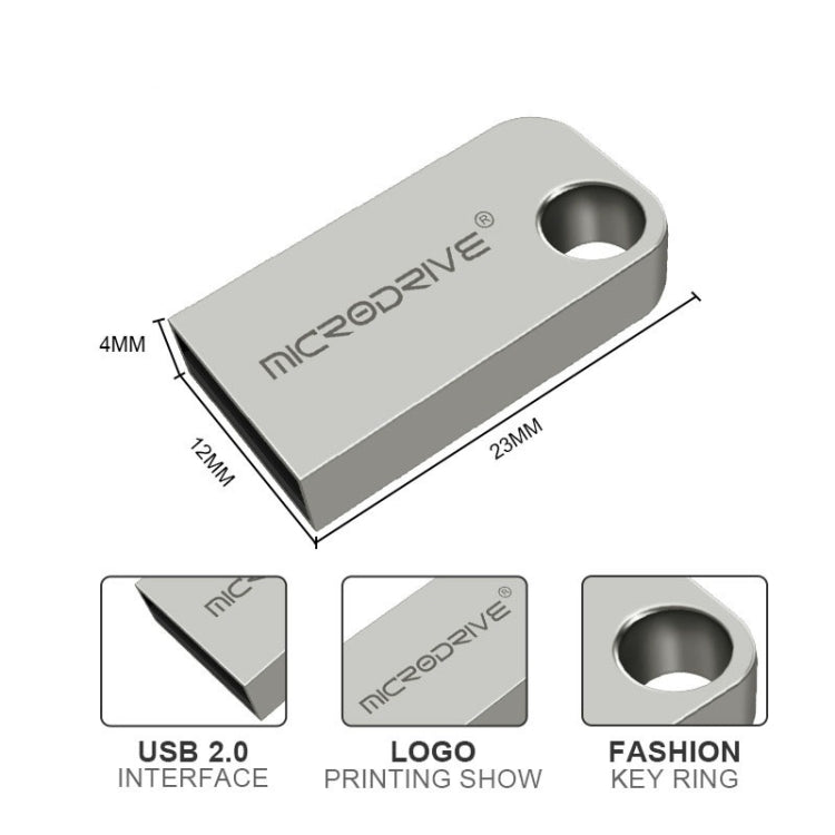 MicroDrive 4GB USB 2.0 Mini Semi-circular Metal U Disk