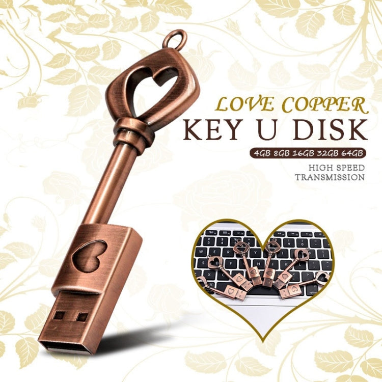 MicroDrive 16GB USB 2.0 Copper Love Key U Disk