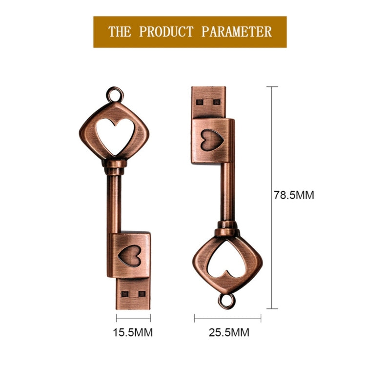 MicroDrive 16GB USB 2.0 Copper Love Key U Disk