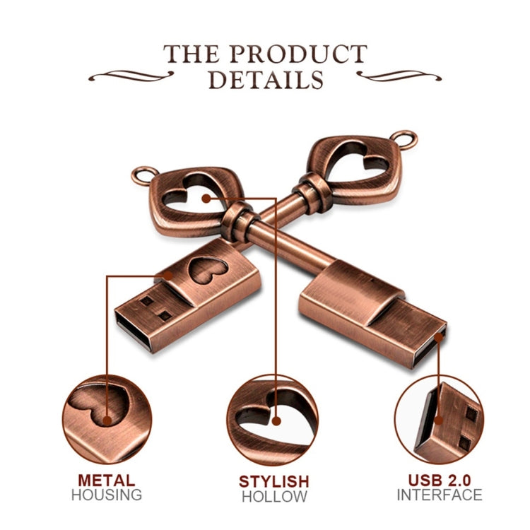 MicroDrive 64GB USB 2.0 Copper Love Key U Disk