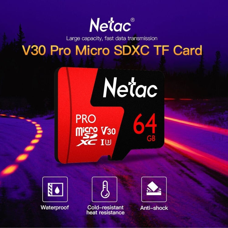 Netac P500 PRO 64GB U3 Speed Level Automobile Data Recorder Monitor Camera Memory Card TF Card