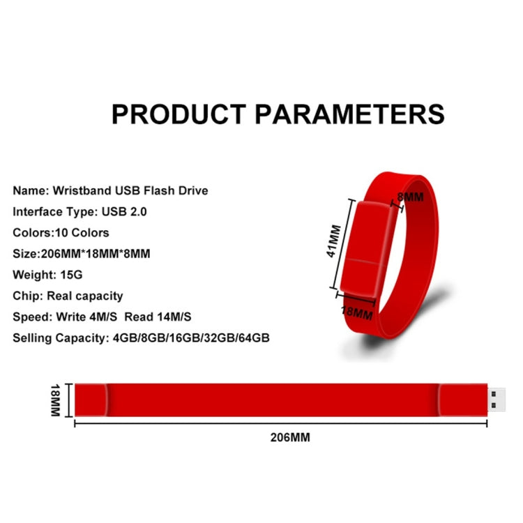 MicroDrive 128GB USB 2.0 Fashion Bracelet Wristband U Disk