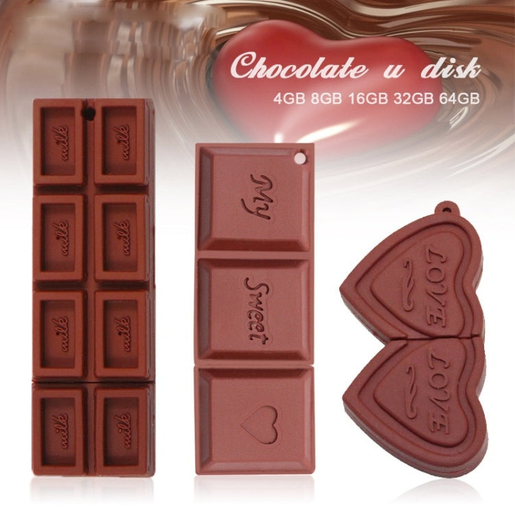 MicroDrive 8GB USB 2.0 Creative Heart Chocolate U Disk